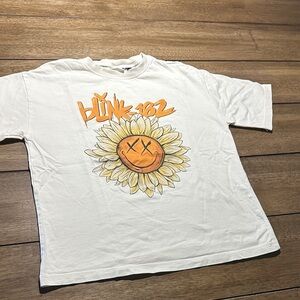 Zara Kids White T-Shirt with Orange Sunflower Design